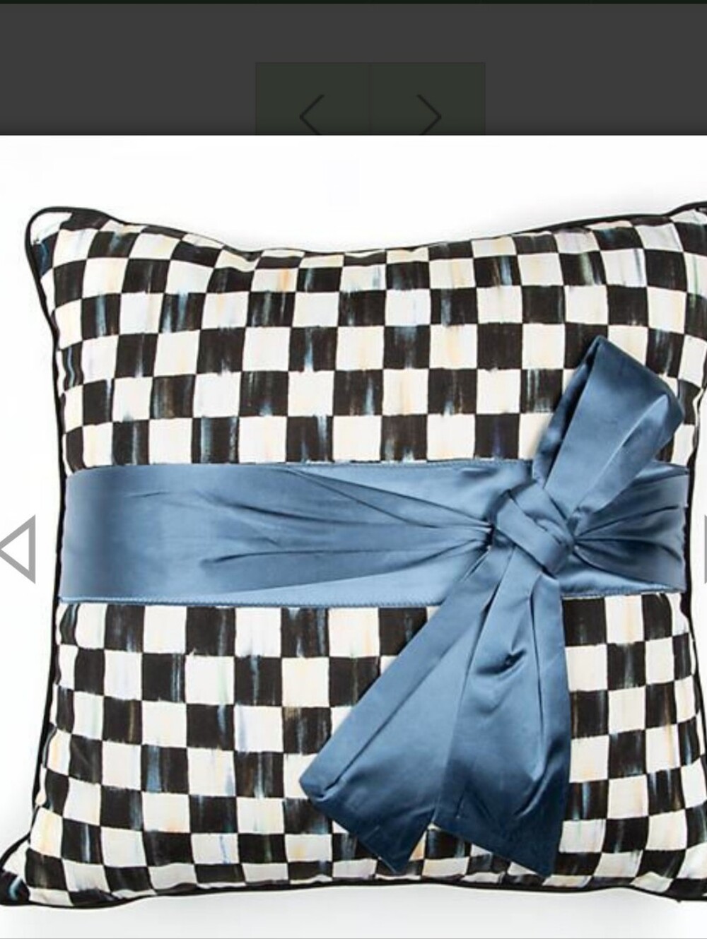 Courtly Check Sash Pillow - Teal